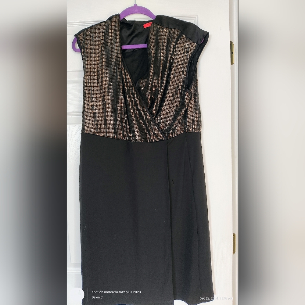 Narciso Rodriguez for Design Nation Black Sequin Dress - Size XL